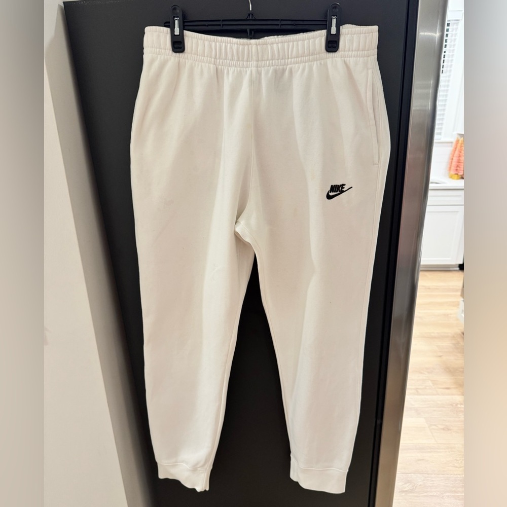 Nike Men's Classic White Sweatpants - Picture 6 of 8